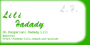 lili hadady business card